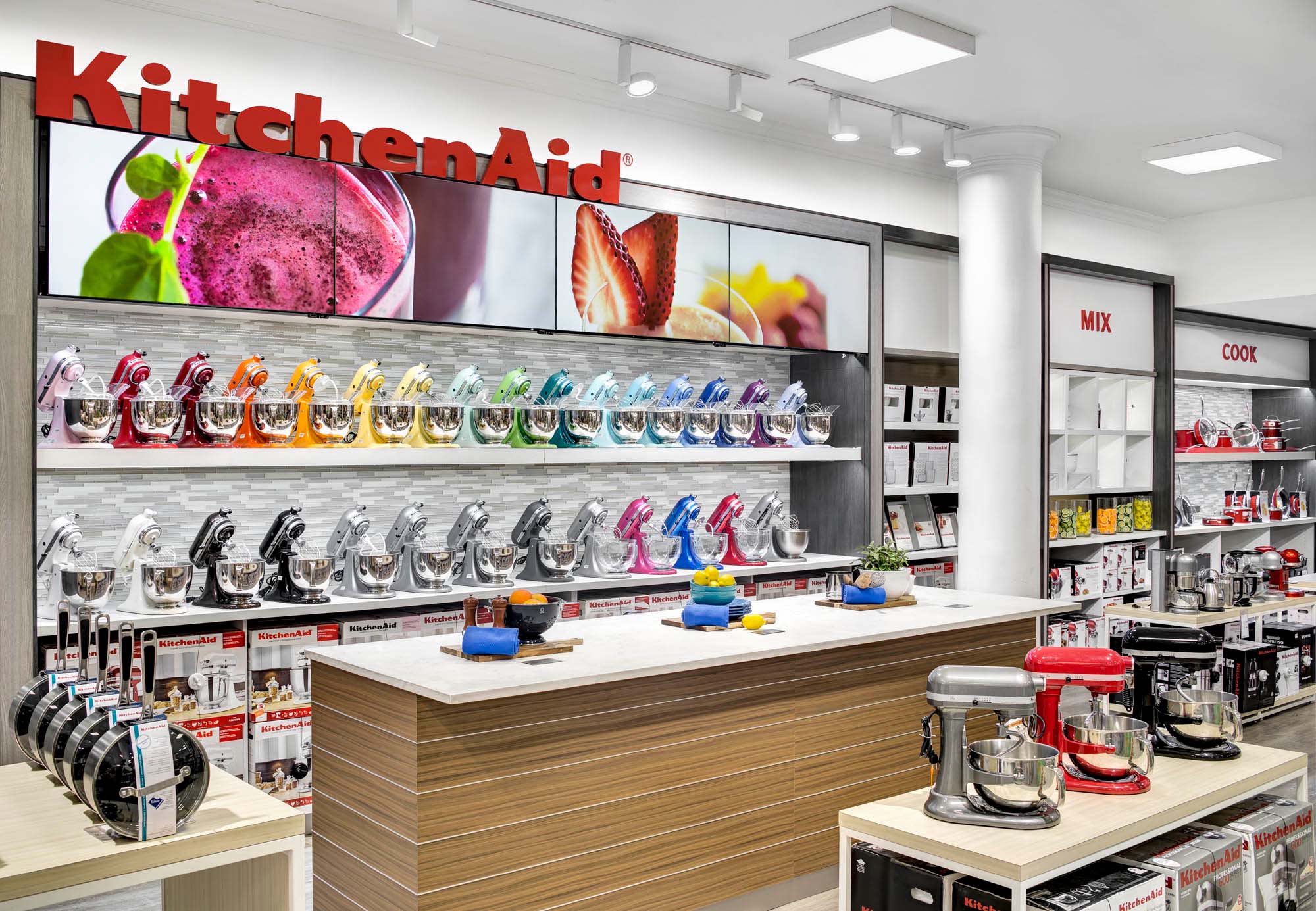New KitchenAid store-in-store for The Hudson Bay. Designed and built by  LG&P In-store Agency.  Store-Desi…