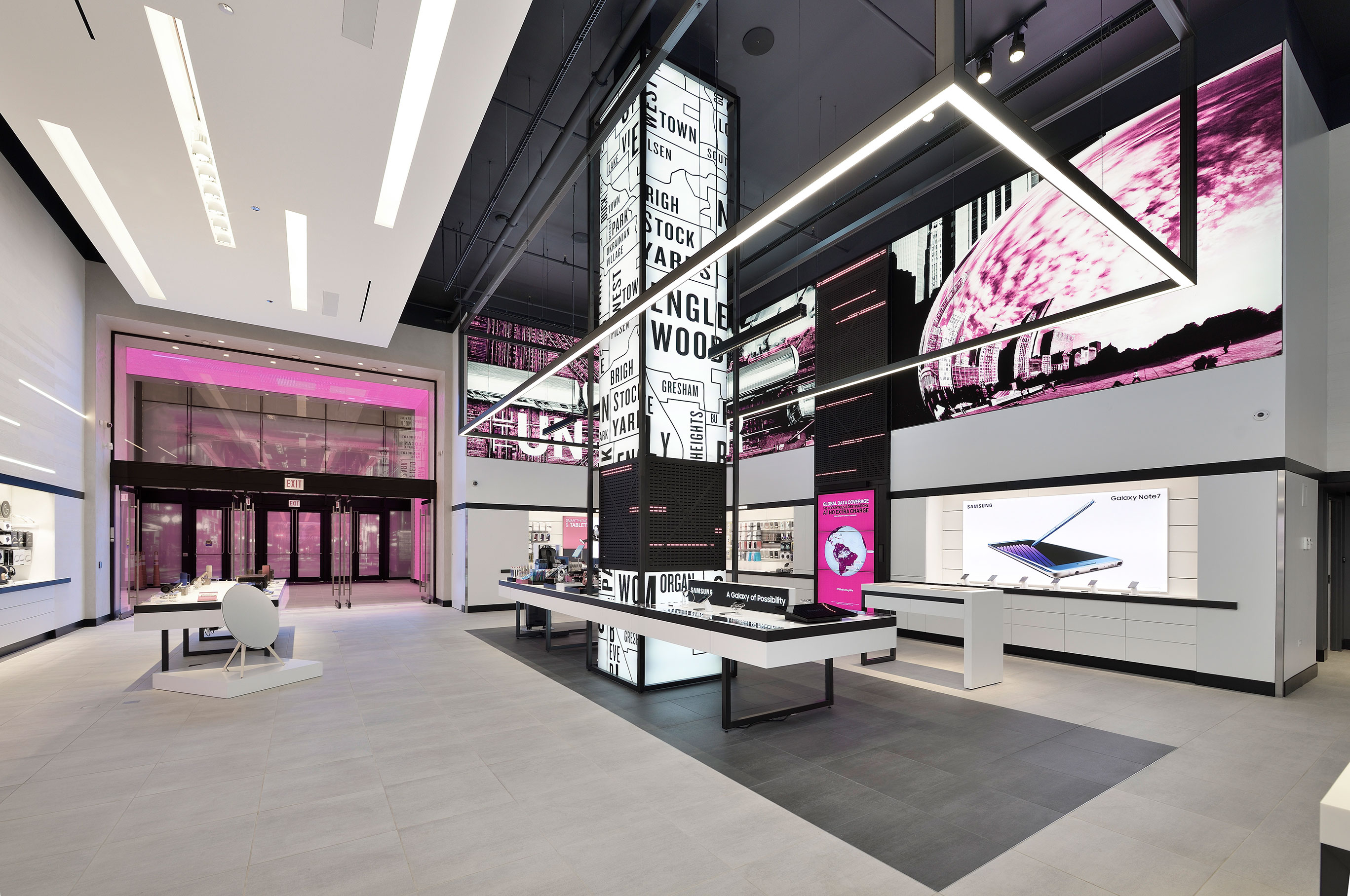 Magenta is Everywhere at T-Mobile's Signature Store on The Strip - DC  Building Group
